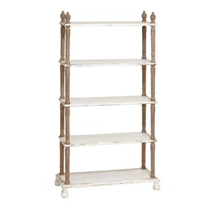 75" x 32" Farmhouse Wood Shelving Unit White - Olivia & May: Vertical Storage, 5-Tier Bookcase - 1 of 4