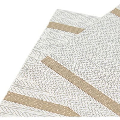 Black and Gold Chevron Vinyl Reversible Rectangular Placemats, Set of 6
