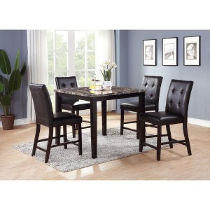 NicBex Dining Table Set for 4 Counter Height Faux Marble Tabletop with 4 Upholstered Chairs for Dining Room - 1 of 4