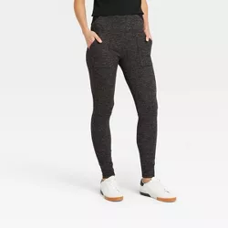 Women's Cozy Hacci Leggings with Pockets - A New Day™