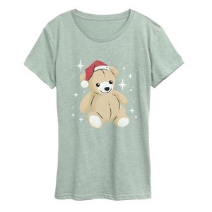 Women's - Instant Message - Christmas Teddy Bear Short Sleeve Graphic T-Shirt - 1 of 4