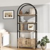 Arched Bookshelf, Bookcase with Doors Storage, 71.5 Inches Tall Industrial Book Shelf - 3 of 4