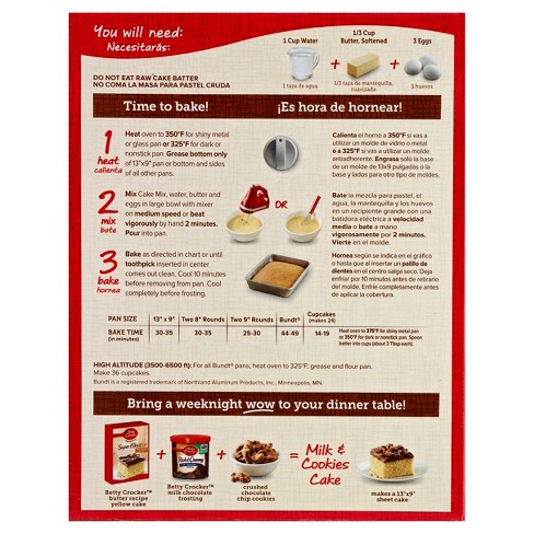 Betty Crocker Butter Yellow Cake Mix Directions ...