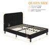 Yaheetech Upholstered Platform Bed Frame with Square Tufted Fabric Headboard - 3 of 4