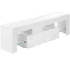 Monarch Specialties Tv Stand 63 Inch Console Media Entertainment Center Storage Cabinet Laminate Glossy White Clear Contemporary Modern - 2 of 4