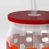 14.5 fl oz Glass Straw Tumbler Orange Check - Room Essentials™ - 3 of 3