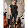 Agnes Orinda Women's Plus Size Sequin Ruffle Short Sleeve Glitter Party Sparkle Club Night Tops Blouses - 3 of 4