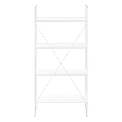 Contemporary 48" White Laminate 4-Tier Bookcase