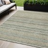 Sage Mint Green And Beige Striped Washable Indoor Outdoor Area Rug - 2 of 4