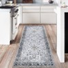 Area Rug, Vintage Distressed Flower Rug, Non Slip Floor Carpet, Soft Low Pile Thin Rug, Accent Rug for Kitchen, Bedroom, Living Room - 2 of 4