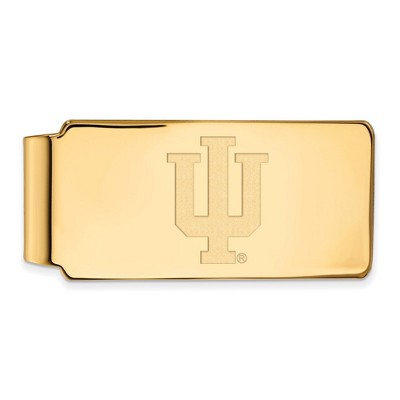 Black Bow Jewelry 14k Yellow Gold Plated Sterling Silver Indiana Hoosiers NCAA Money Clip