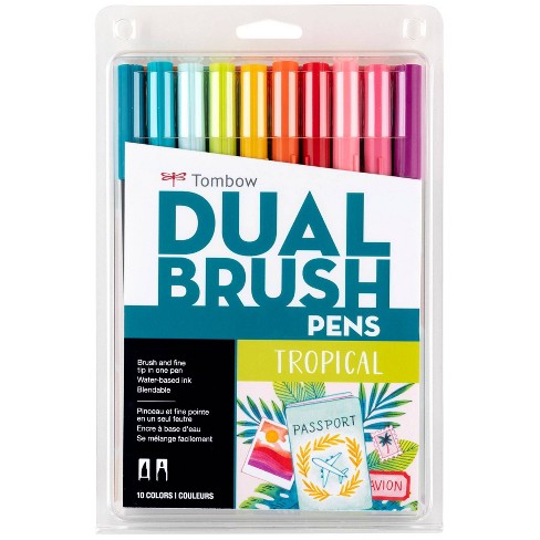 Dual Brush Pen Art Markers, Pastel, 6-Pack
