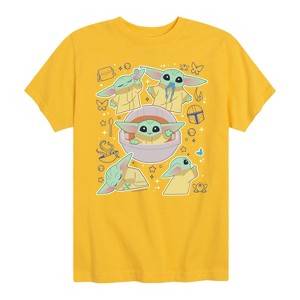 Boys' - The Mandalorian - Grogu Stickers Short Sleeve Graphic T-Shirt - 1 of 4