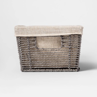 Photo 1 of 16 x 9 x 6 Twisted Paper Rope Media Basket Gray - Threshold