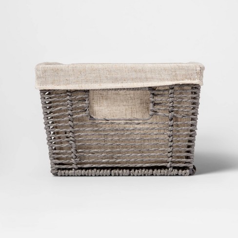 Small Woven Rectangle Storage Basket Gray - Brightroom™