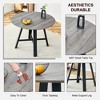Maliang 42'' Modern Minimalist Round Dining Table, Deep Wood Grain Table Top, Black Metal Legs For Home and Office - 4 of 4