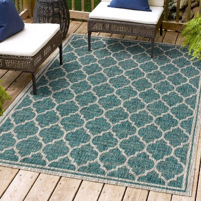 Gray Trellis Reversible Synthetic Flatweave 3x5 Area Rug