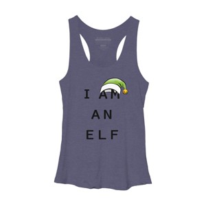 Women's Design By Humans Christmas Family Print Sets \ I am an elf By Satoshy Racerback Tank Top - 1 of 3