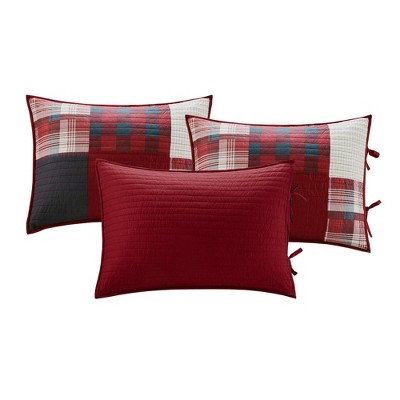 Red Cotton Twin Reversible Daybed Coverlet Set