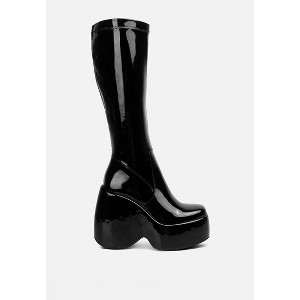 Dirty Dance Patent High Platfrom Calf Boots Women - 1 of 4