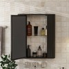 Wall Mounted Bathroom Cabinet, Metal Medicine Cabinet with Mirror Door, Over Toilet or Vanity Organizer Cabinet,Utility Cabinet for Bathroom Kitchen - 2 of 4