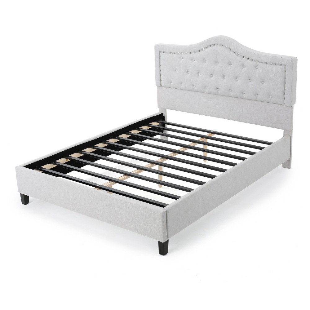 Dante Upholstered Bed - Light Gray - Queen - Christopher Knight Home was $441.99 now $287.29 (35.0% off)