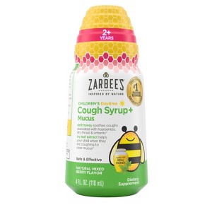 Zarbee's Kid's Cough + Mucus Daytime with Honey, Ivy Leaf, Zinc & Elderberry - Mixed Berry - 4 fl oz - 1 of 4
