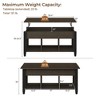 Yaheetech Lift Top Coffee Table with Hidden Compartment & 2 Open Shelves for Living Room, Reception, Office, Espresso - 3 of 4