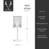 Viski Meridian Ribbed Wine Glasses, Crystal Wine Glass Unique Art Deco Glassware, Gold Rimmed Stemmed Glass for Wine 16oz Set of 2 - 3 of 4