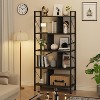 Homhougo 5 Tier Bookshelf with Storage, 61 Inch Tall Industrial Book Shelf with Open Display Bookshelves, 5 Shelf Bookcase with Metal Frame, Black - 3 of 4