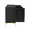 60" Modern Carved 4-Door Accent Sideboard, Handleless Press-to-Open Buffet Cabinet with Storage, Console Table for Dining Room, Bedroom & Entryway - 4 of 4