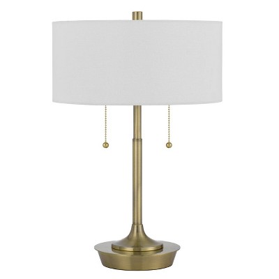 Metal Twin Pull Contemporary Table Lamp Antique Brass - Cal Lighting