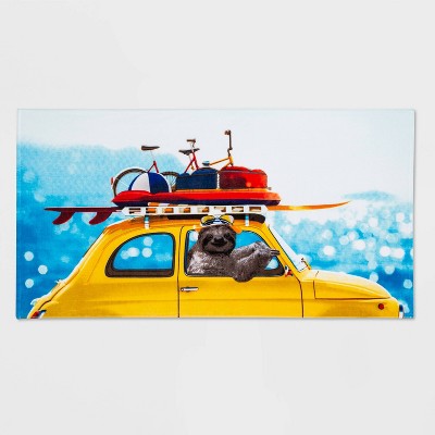 Sloth Surfboard Photo Reel Printed Beach Towel - Sun Squad™