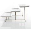 Gibson Gracious Dining Ceramic 3 Tier Rectangular Serving Platter, Appetizer Dessert Stand, Food Server Tray Display, Gold - 2 of 3