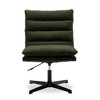 Okak Fabric Modern Accent Chair Swivel, Cross Legged Office Chair, Adjustable Armless Wide Home Lounge Chair for Bedroom, Living Room - 4 of 4