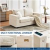70" Chenille Loveseat Sofa, Comfy Couches for Living Room, USB Charging Ports & Removable Covers, Button Tufted Upholstered, Modern Couch - 4 of 4