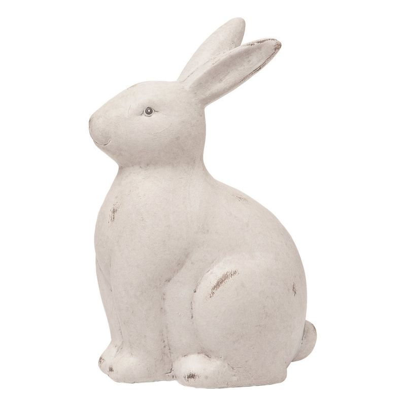 Transpac Terracotta 8.25" White Easter Rustic Bunny Decor, 1 of 6