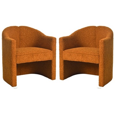 Christopher Knight Home Lotus Modern Upholstered Boucle Barrel Accent Chair (Set of 2)
