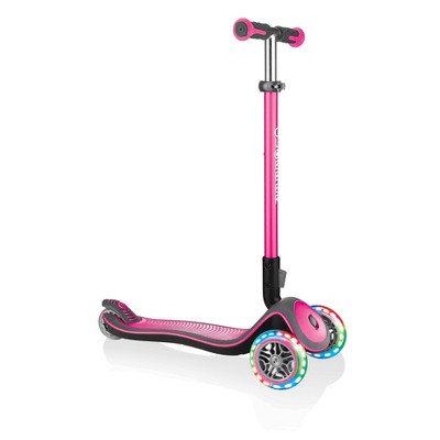 Globber Elite Deluxe Lights Scooter - Deep Pink