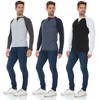 DARESAY Men's Thermal Crew Long Sleeve Henley Tops Base Layer Shirt, Pack of 3 - 2 of 4