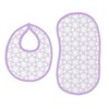 Bacati - Petals/Floral Muslin 4 pc set of Bibs & Burp Cloths Set Lilac - 2 of 4