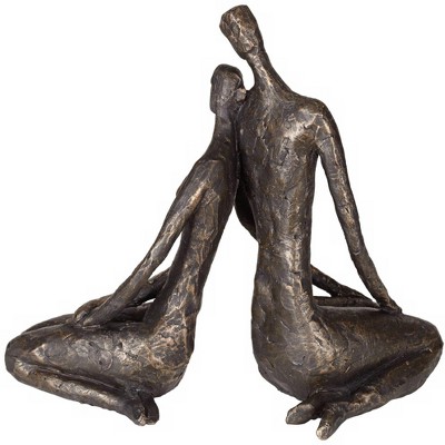 Bronze Loving Couple Contemporary Tabletop Sculpture