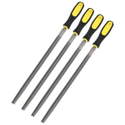 Unique Bargains Triangular Metal File High Carbon Steel PVC Grip Handle Hand Files