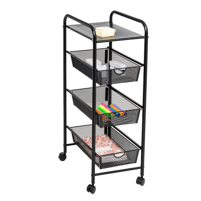 Honey-Can-Do 3 Drawer Rolling Cart Black, 5 of 9