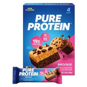 Pure Protein 19g Protein Bar - Brookie - 4ct - 1 of 4