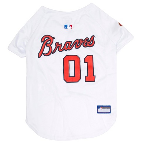 MLB Atlanta Braves Pets First Pet Baseball Jersey - White XL