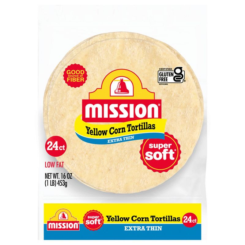 Mission Gluten Free Extra Thin Yellow Corn Tortillas - 5.6oz/24ct, 1 of 5