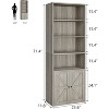 71'' Tall Farmhouse Bookcases 6 Tier Bookshelf with Drawer, Tall Narrow Bookcase with Shelves, Bookshelves Storage Organizer - 2 of 4