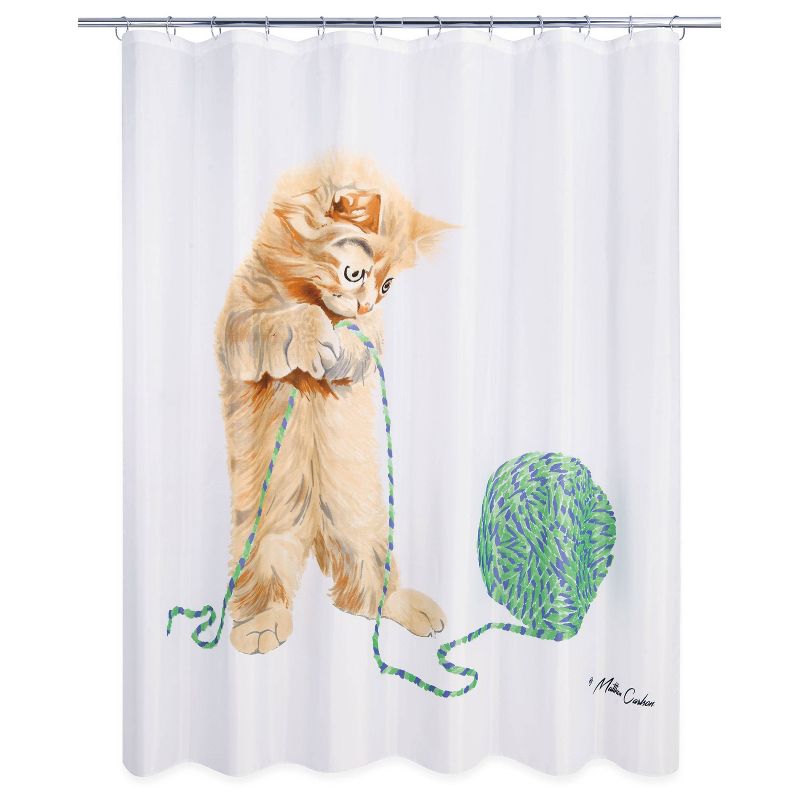 Playful Cat Shower Curtain - Allure, 1 of 6