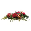 TreeKeeper Pre-Lit LED Table Top Centerpiece Swag Golden Leaf Red Magnolia - 2 of 4